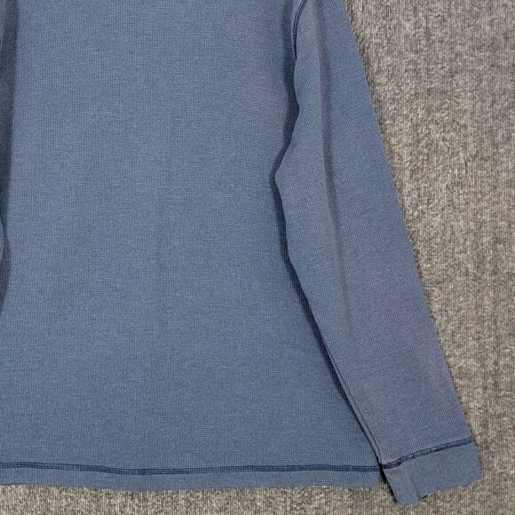 Eddie Bauer Shirt Mens XL Blue Quartz Trail Thermal Crew Neck Waffle Knit - Picture 10 of 13